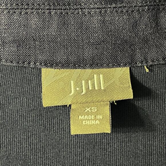 J. Jill Linen Oversized Navy Blue Pullover Long Sleeves Top Pockets Sz XS Lined - Picture 3 of 9